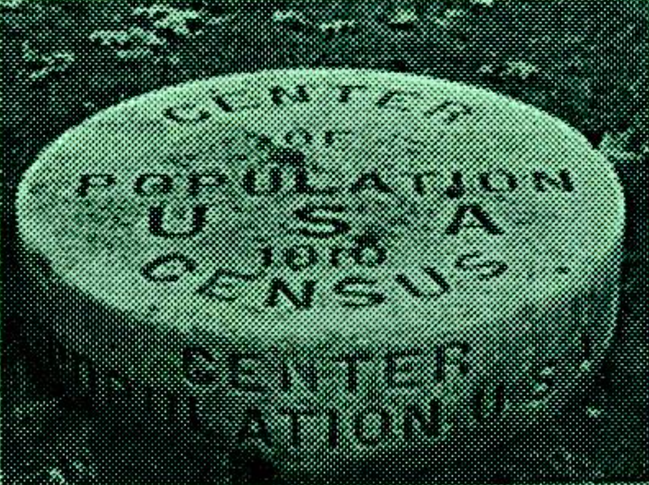 Monroe County Courthouse--Center of Population Stone